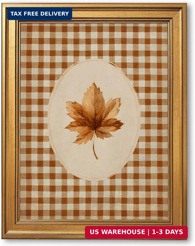 Gold framed autumn leaf - framed,