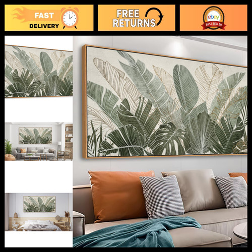 Tropical green leaf framed - tropical,