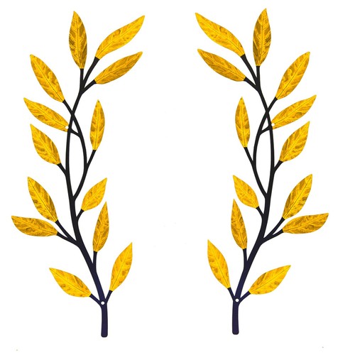 Piece metal olive - metal, branch