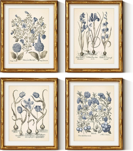 Bamboo framed botanical wall - bamboo,