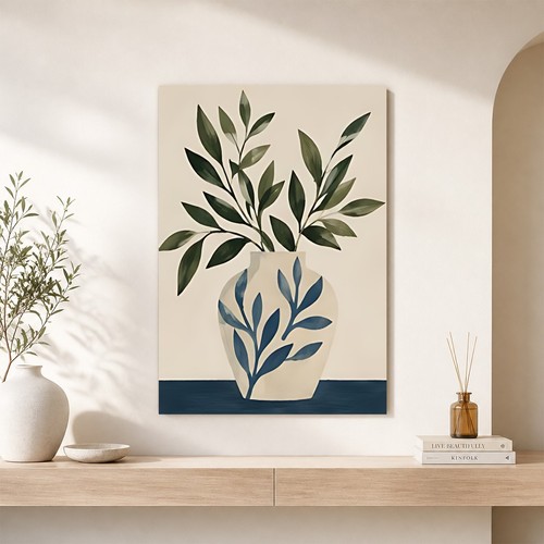 Boho blue vase botanical - vase,